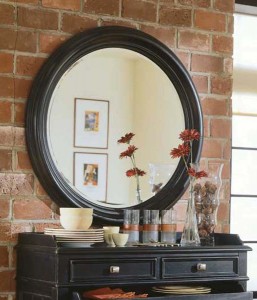 Camden Black Round Mirror by American Drew