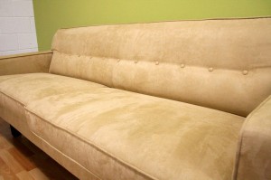 Gold Microfiber Three-Seater Sofa by Wholesale Interiors