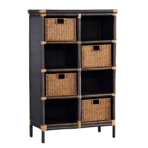 Bookcase with Rattan Peel Baskets by Padmas Plantation