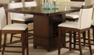 Elmhurst Counter Height Table with Wine Storage by Homelegance