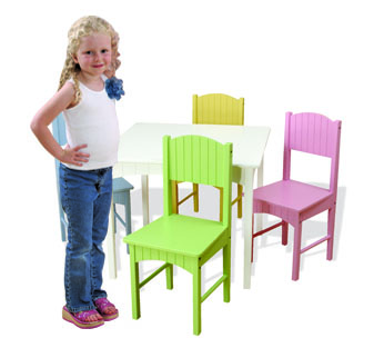 Nantucket Table & 4 Pastel Chairs by KidKraft