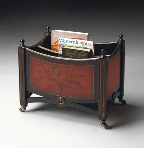 Imperial Red Magazine Basket by Butler