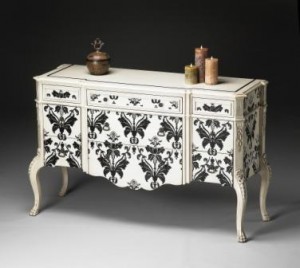 Black and White Console Cabinet by Butler