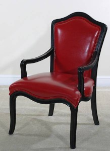 Diablo Lipstick Red Bi-Cast Leather Chair by Ultimate Accents