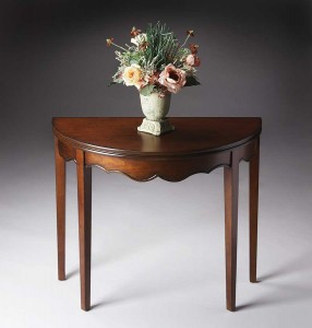 Plantation Cherry Demilune Console Hall Table by Butler