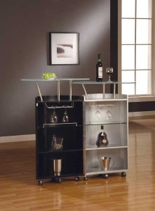 Black/Silver Bar by Global Furniture