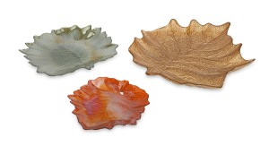 IMAX Harvest Leaves Glass Plates - Set of 3