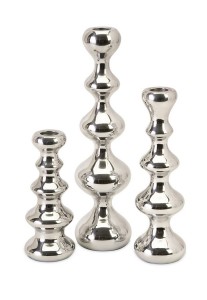 IMAX Chesire Aluminum Taper Candle Holders- Set of 3