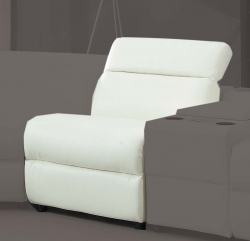 Instrumental Armless Chair - White - Bonded Leather Match