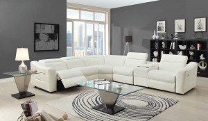 Homelegance Instrumental Sectional Sofa Set - White - Bonded Leather Match
