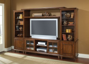 Hillsdale Grand Bay Large Entertainment Wall Unit - Warm Brown