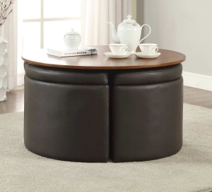 Coaster 703240 Coffee Table with 4 Ottomans