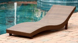 Abbyson Living Palermo Outdoor Wicker Chaise Lounge - Brown