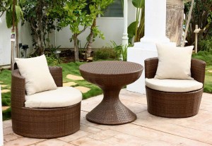 Abbyson Living Palermo Outdoor Wicker 3 Piece Chair Set - Brown