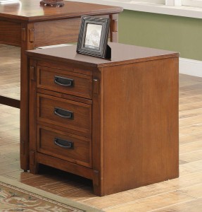Coaster Maclay Mobile File Cabinet - Red Brown/Black