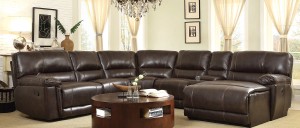 Homelegance Blythe II Sectional Sofa Set - Dark Brown