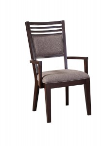 Hillsdale Denmark Arm Chair - Dark Espresso - Woven Umber Fabric
