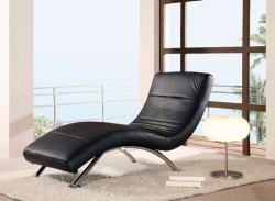 Global Furniture USA 820 Ultra Bonded Leather Relax Chaise - Black