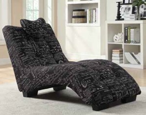 Coaster 550106 Chaise - Black/White Script