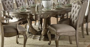Homelegance Florentina Dining Table - Silver/Gold
