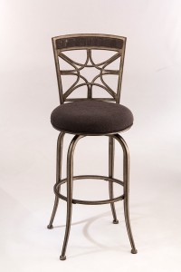 Hillsdale Chandler Swivel Counter Stool - Black Pewter - Woven Charcoal Fabric