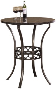 Hillsdale Brescello Bar Height Bistro Table - Antique Pewter/Blue Stone